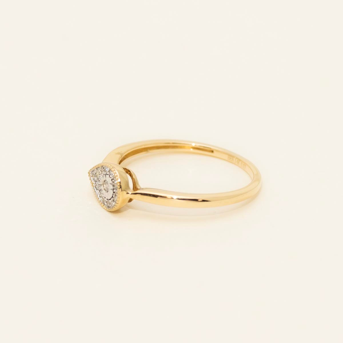 Diamond Pear Shaped Ring in 14kt Yellow Gold (1/20ct tw)