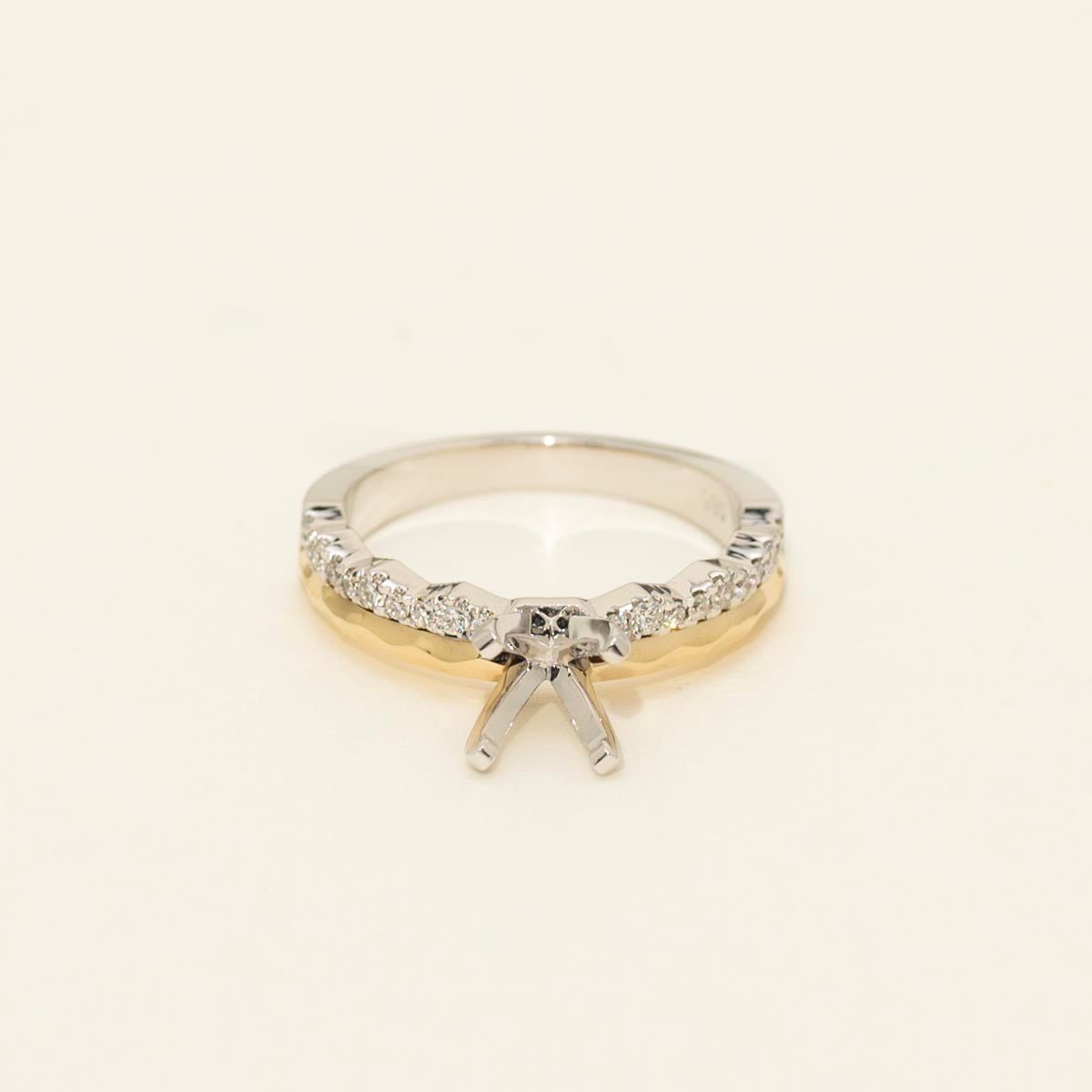 Diamond Engagement Ring Setting in 14kt White and Yellow Gold (1/5ct tw)