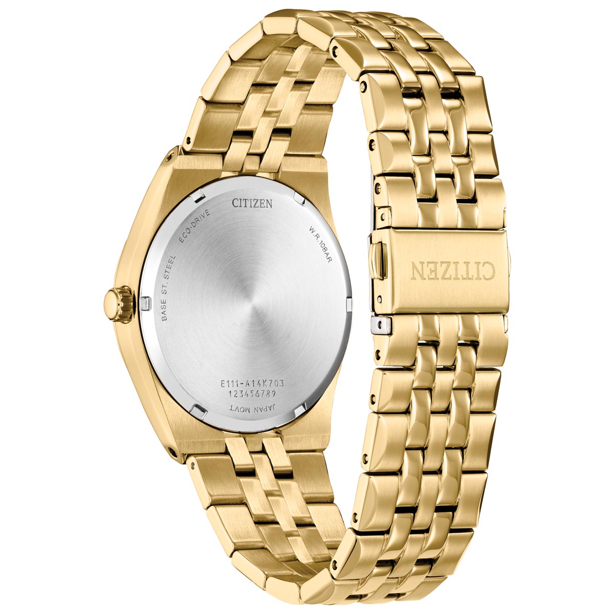 Citizen Corso Mens Watch with Black Dial and Gold Toned Stainless Steel Bracelet (eco-drive movement)