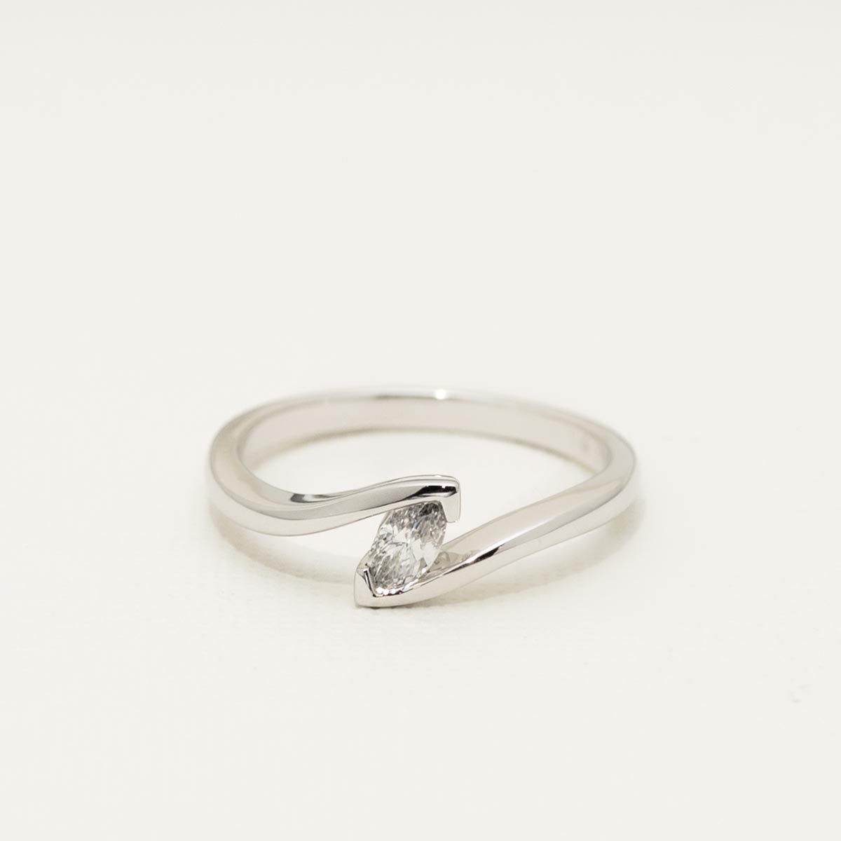 Marquise Shape Diamond Ring in 14kt White Gold (1/5ct)