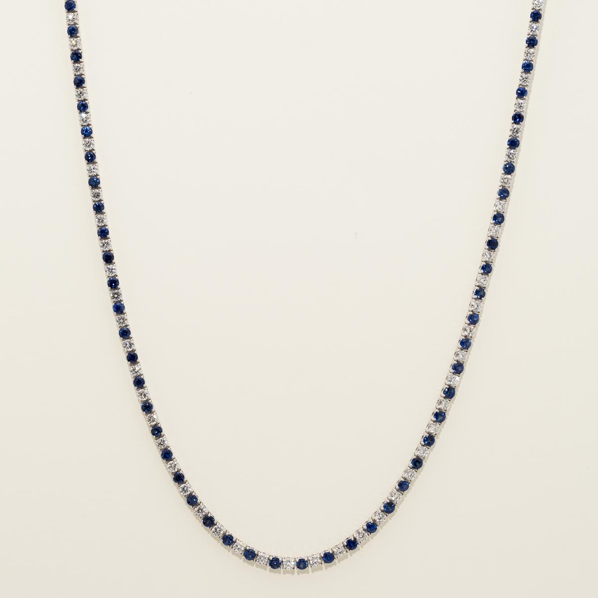 Sapphire and Diamond Necklace in 18kt White Gold (4 1/2ct tw)