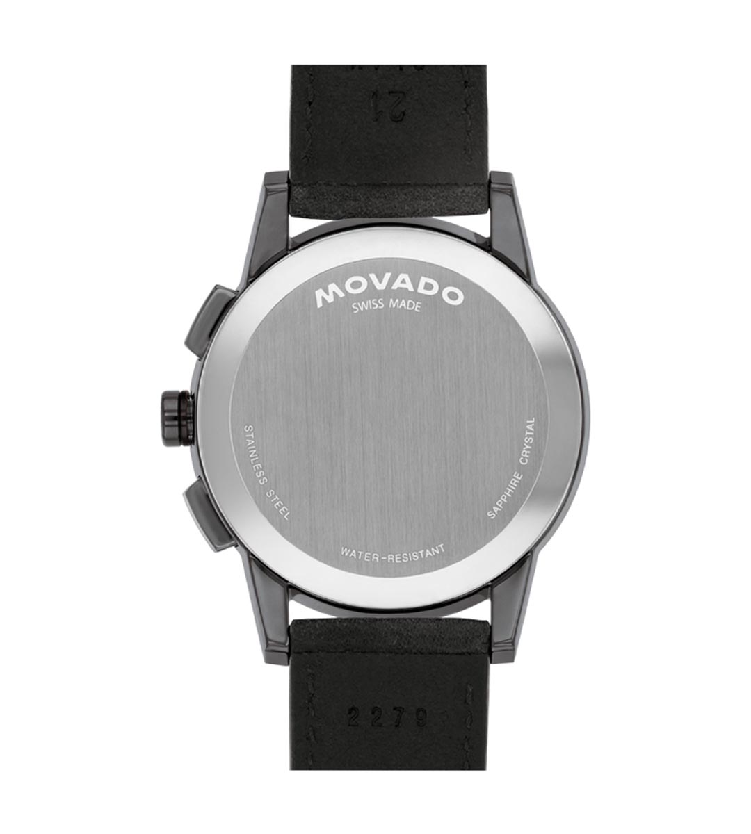 Movado Museum Sport Mens Watch with Green Dial and Perforated Black Leather Strap (Swiss quartz movement)