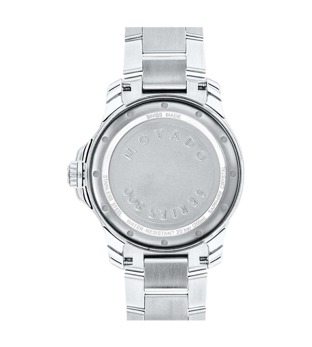 Movado Series 800 Mens Watch with Red Dial and Stainless Steel Bracelet (Swiss quartz movement)