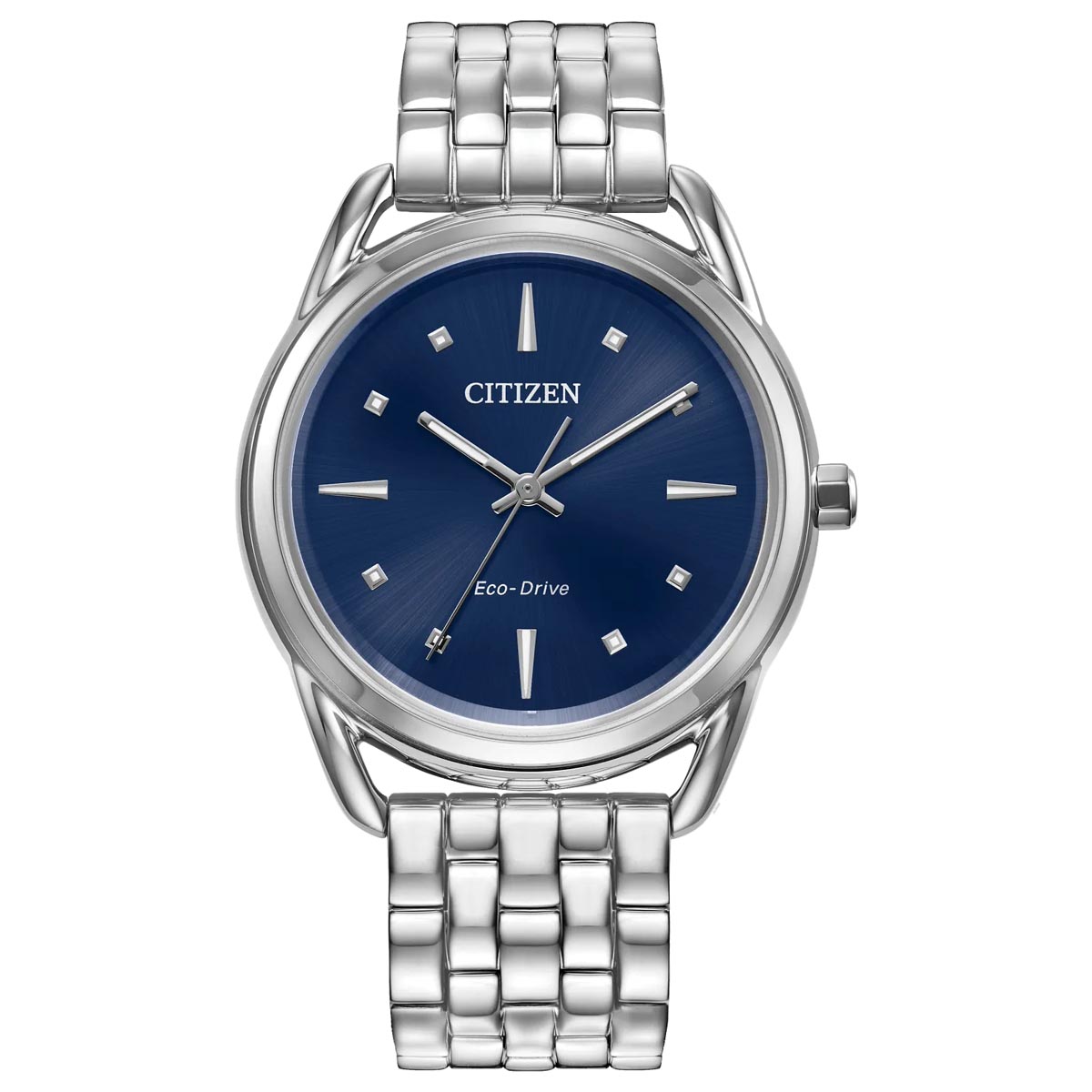 Citizen Womens Watch with Blue Dial and Stainless Steel Bracelet (eco drive movement)