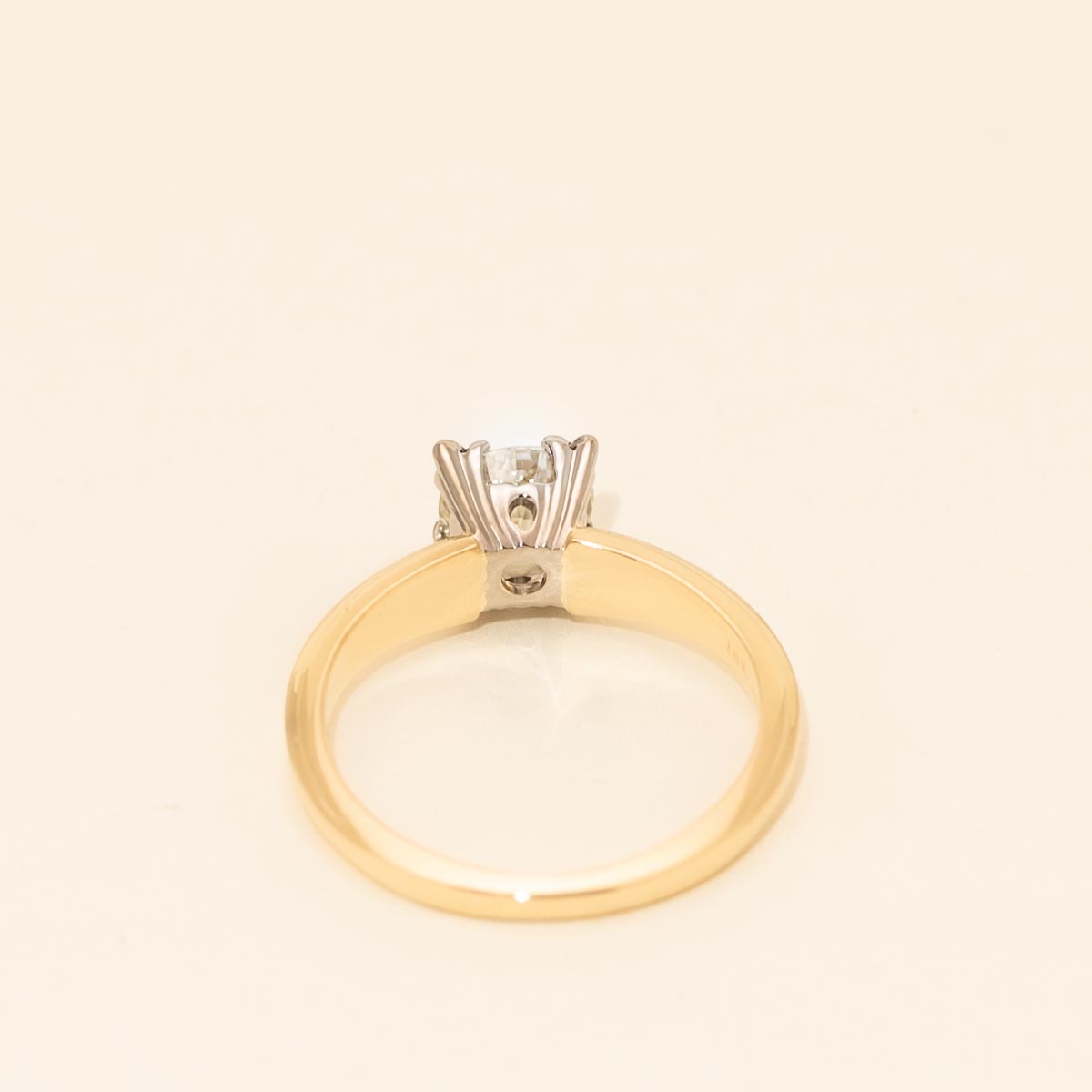Diamond Vintage Inspired Solitaire Engagement Ring in 18kt Yellow Gold (1ct)
