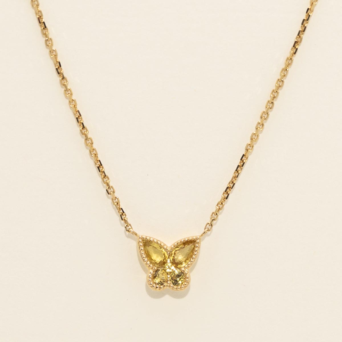 Madison L Yellow Sapphire Butterfly Necklace in 14kt Yellow Gold