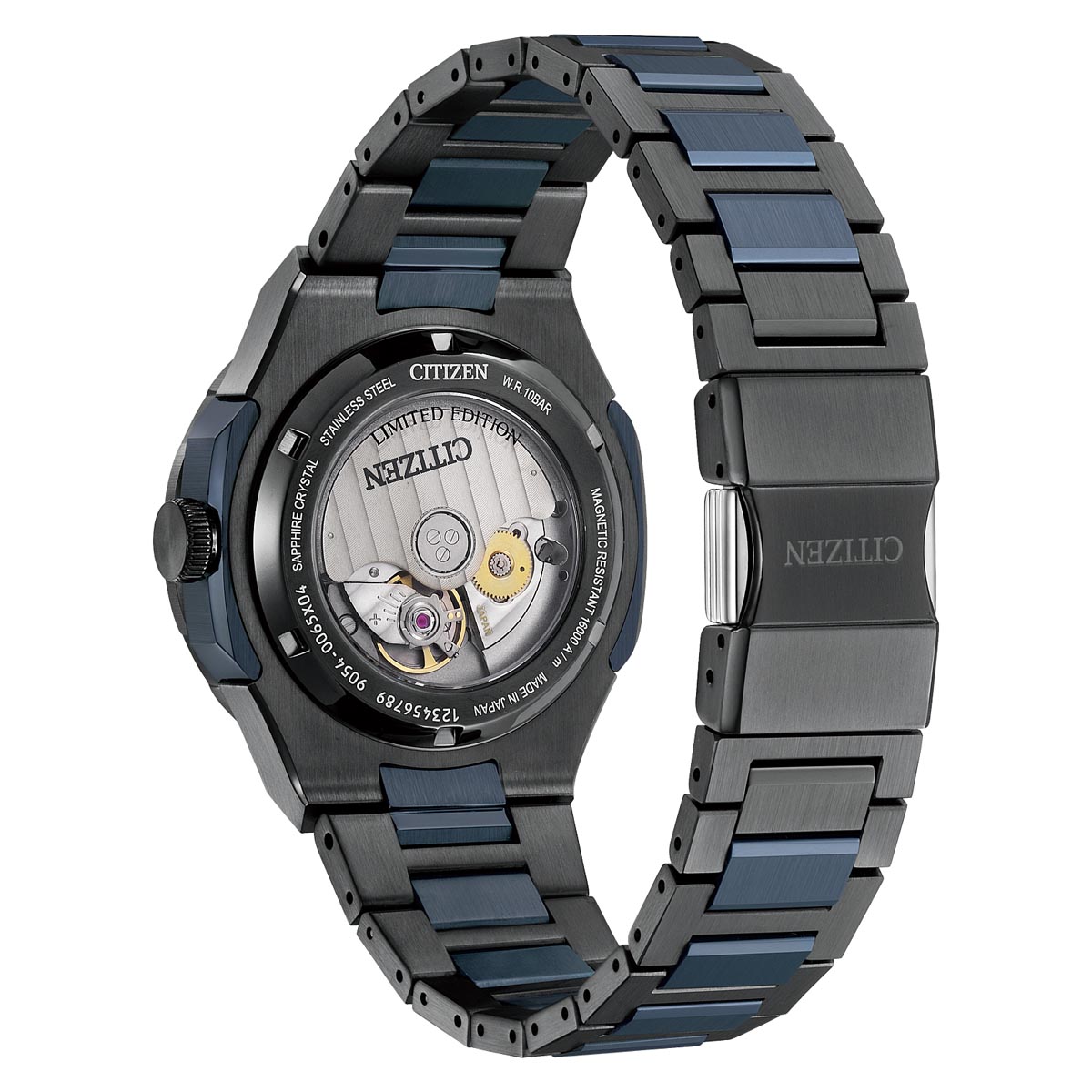 Citizen Series8 880 GMT Mens Watch with Blue Dial and Two Toned Stainless Steel Bracelet (automatic movement)