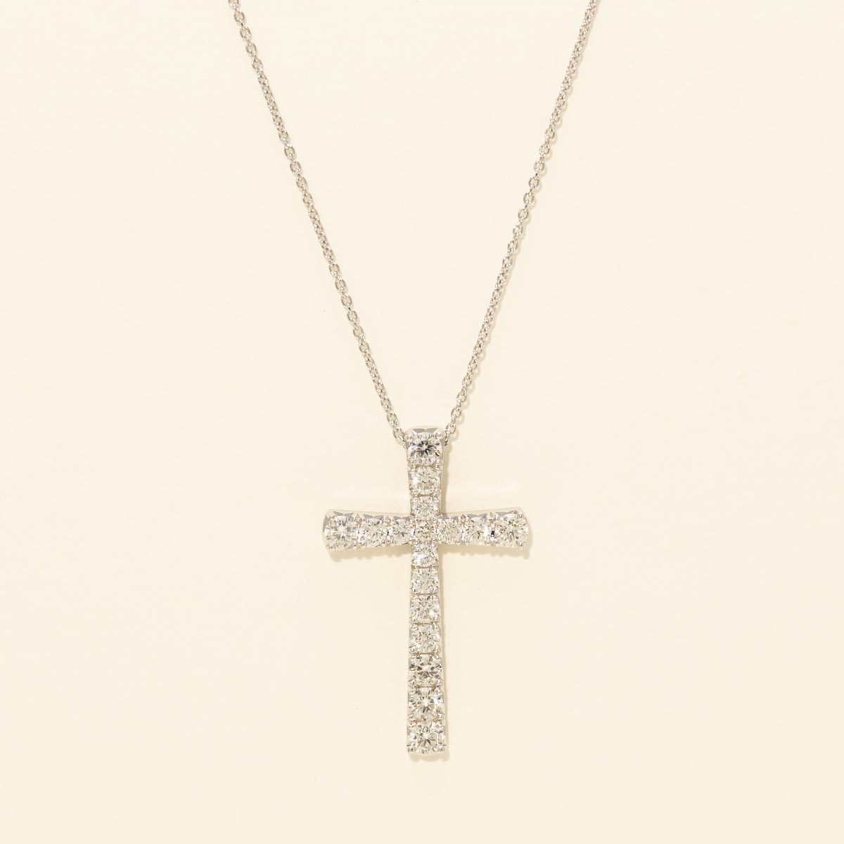 Diamond Cross Necklace in 14kt White Gold (3/4ct tw)