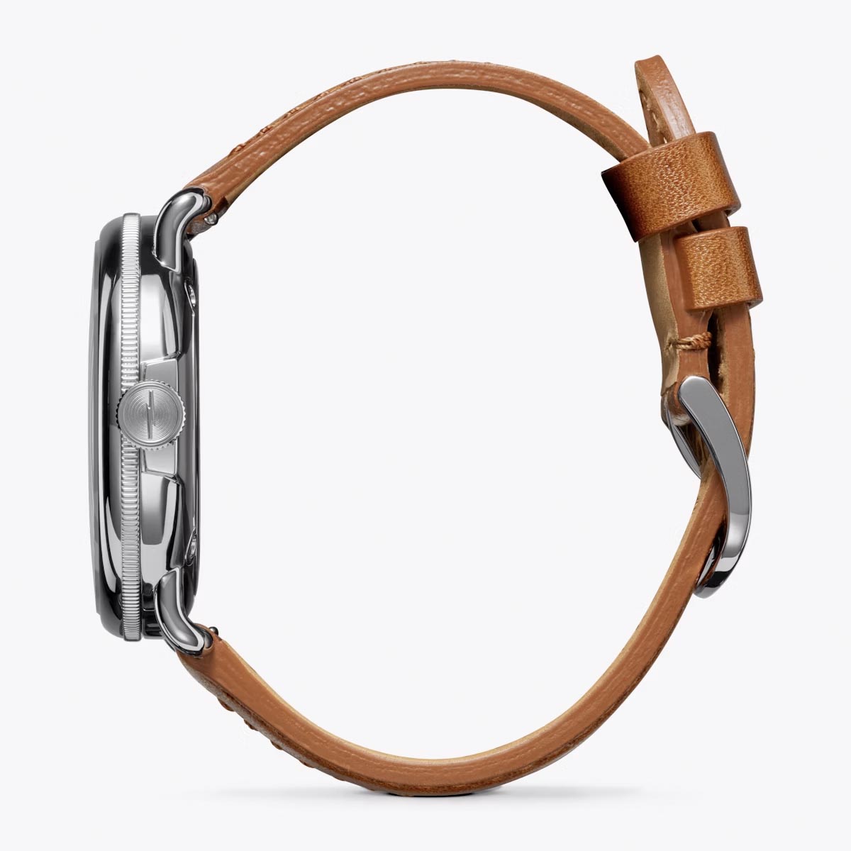 Shinola Canfield Model C56 Mens Watch with Gray and Red Dial and Brown Leather Strap (quartz movement)