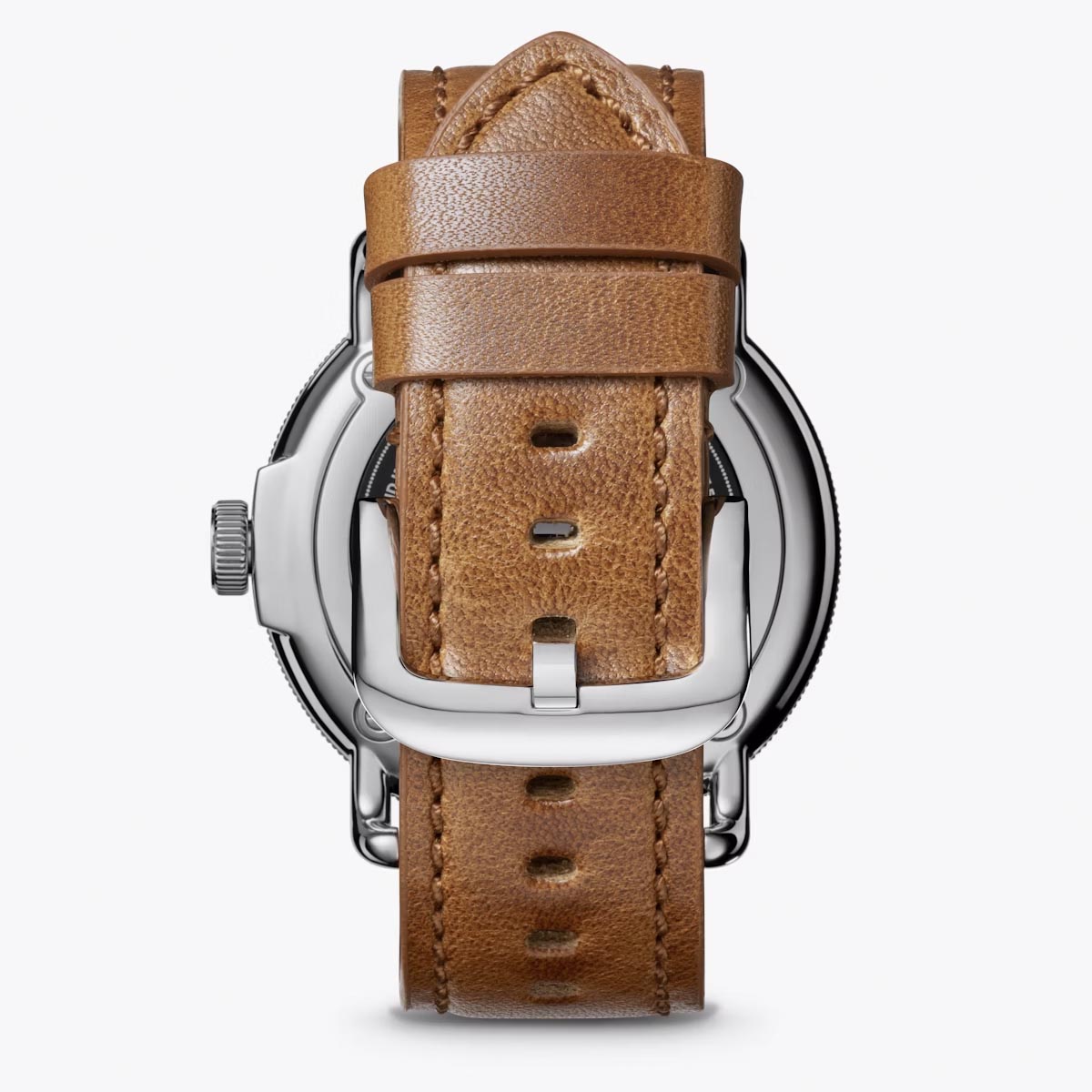 Shinola Canfield Model C56 Mens Watch with Gray and Red Dial and Brown Leather Strap (quartz movement)