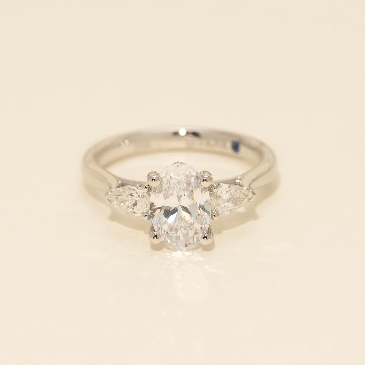 Fana Three Stone Pear Shape Diamond Engagement Setting in 14kt White Gold (3/8ct tw)