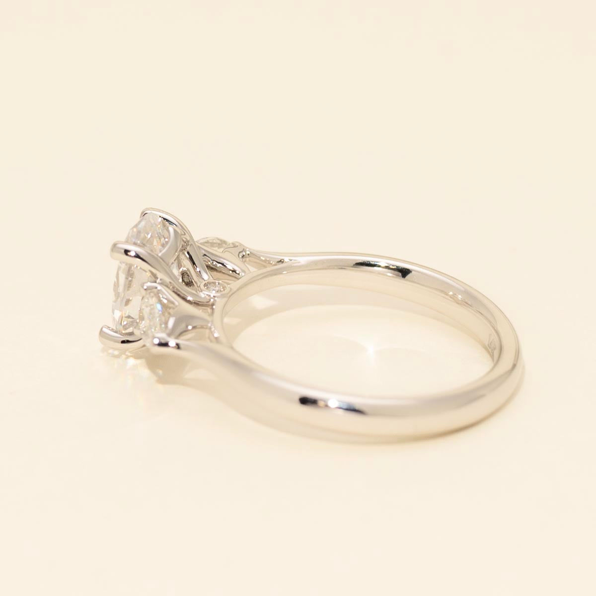 Fana Three Stone Pear Shape Diamond Engagement Setting in 14kt White Gold (3/8ct tw)