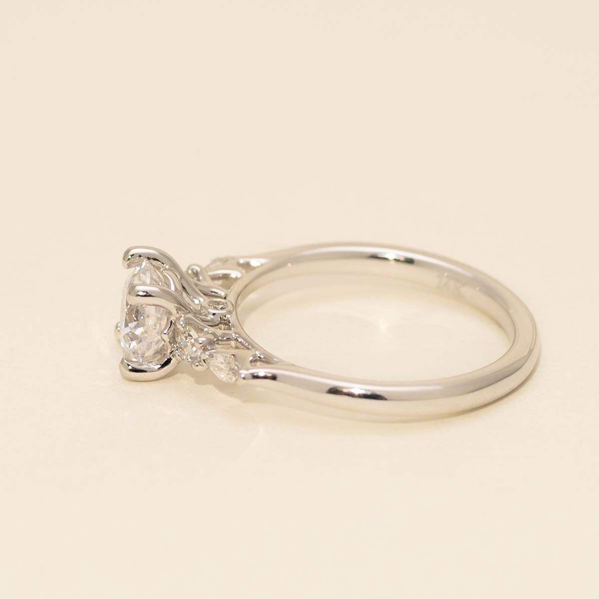 Fana Delicate Round and Marquise Shape Diamond Engagement Setting in 14kt White Gold (1/5ct tw)