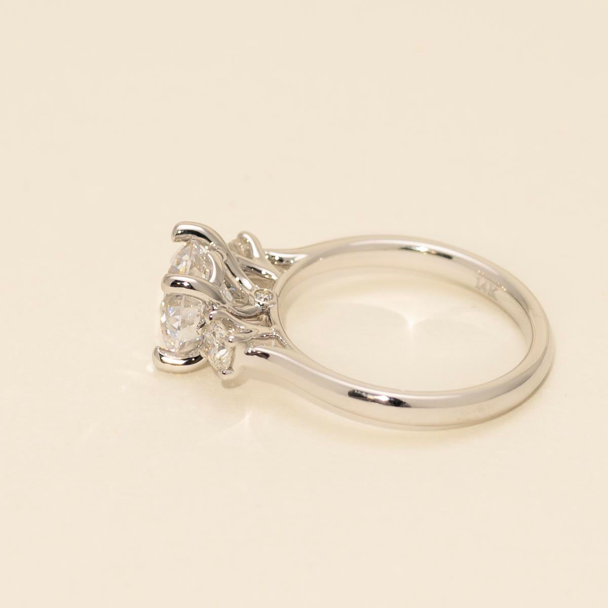 Fana Three Stone Diamond Engagement Ring Setting in 14kt White Gold (5/8ct tw)