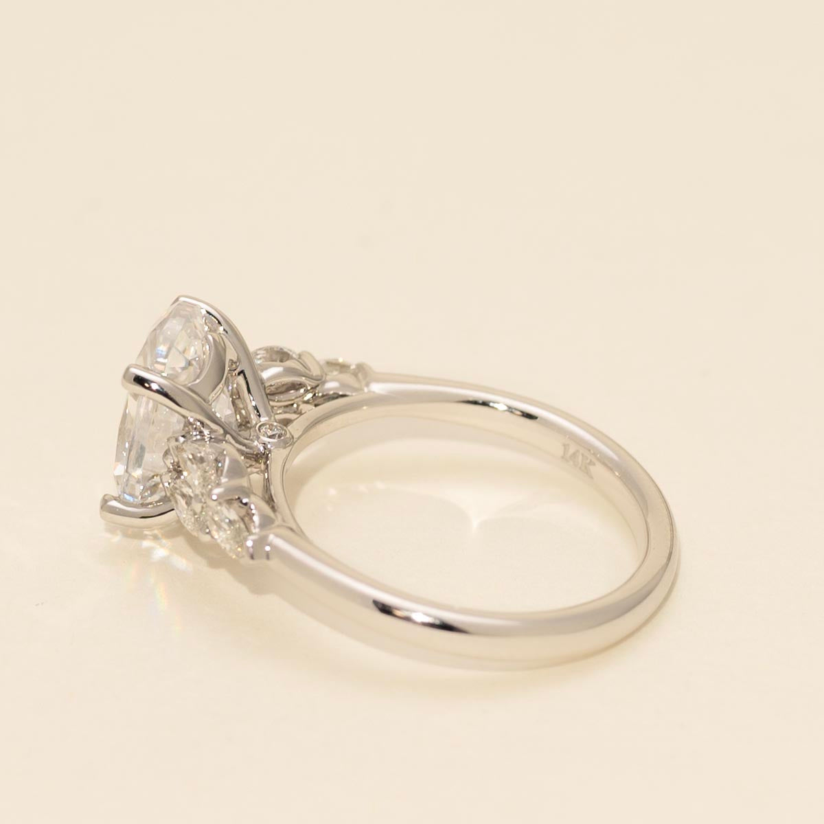 Fana Marquise Shape Diamond Engagement Ring Setting in 14kt White Gold (3/8ct tw)
