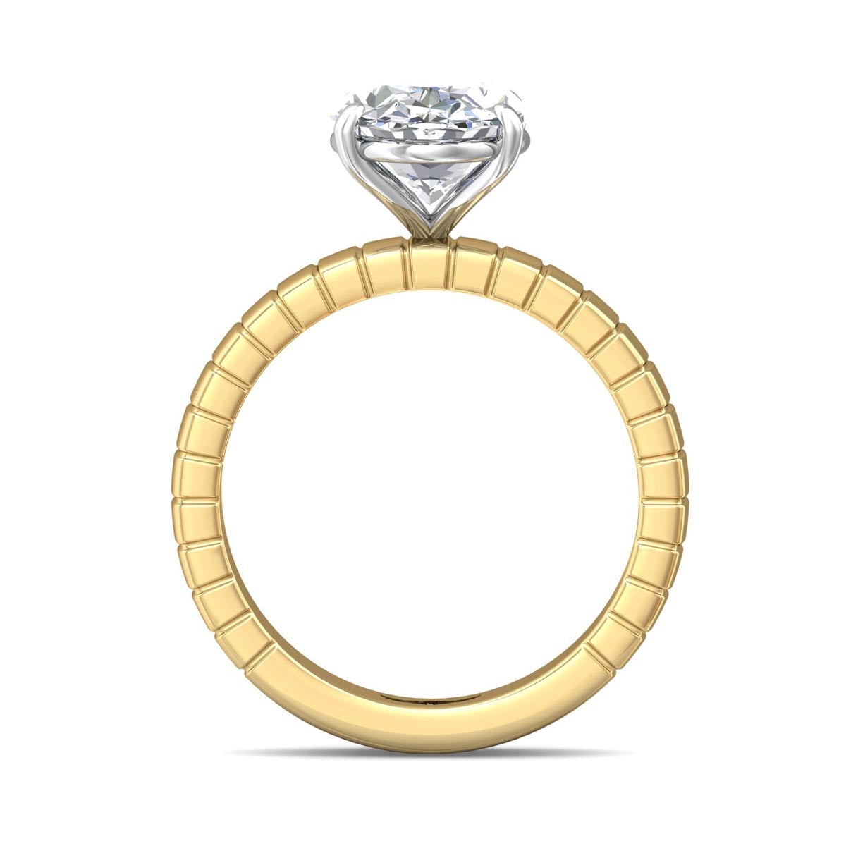 Martin Flyer Diamond Solitaire Engagement Ring Setting in 14kt Yellow Gold