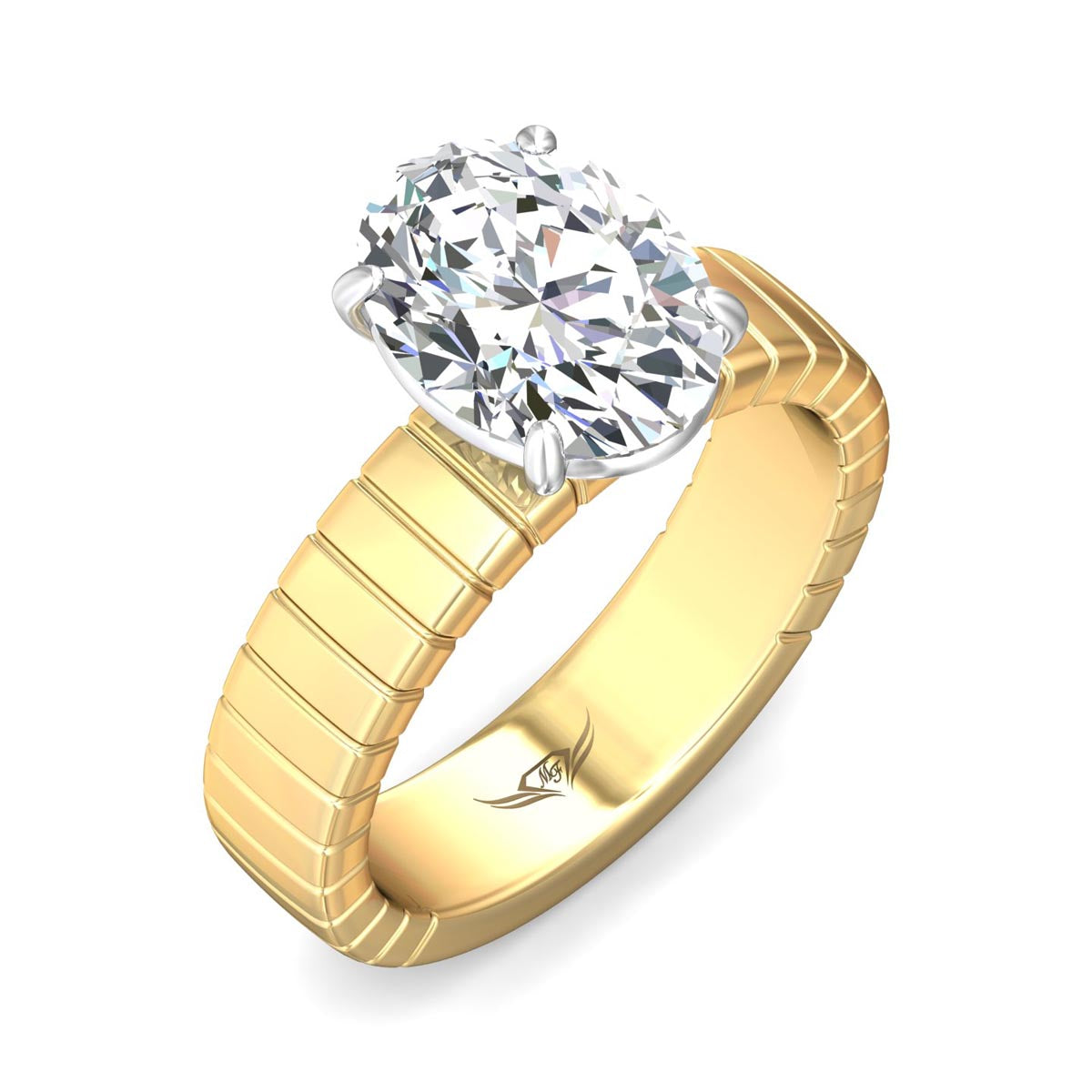 Martin Flyer Diamond Solitaire Engagement Ring Setting in 14kt Yellow Gold