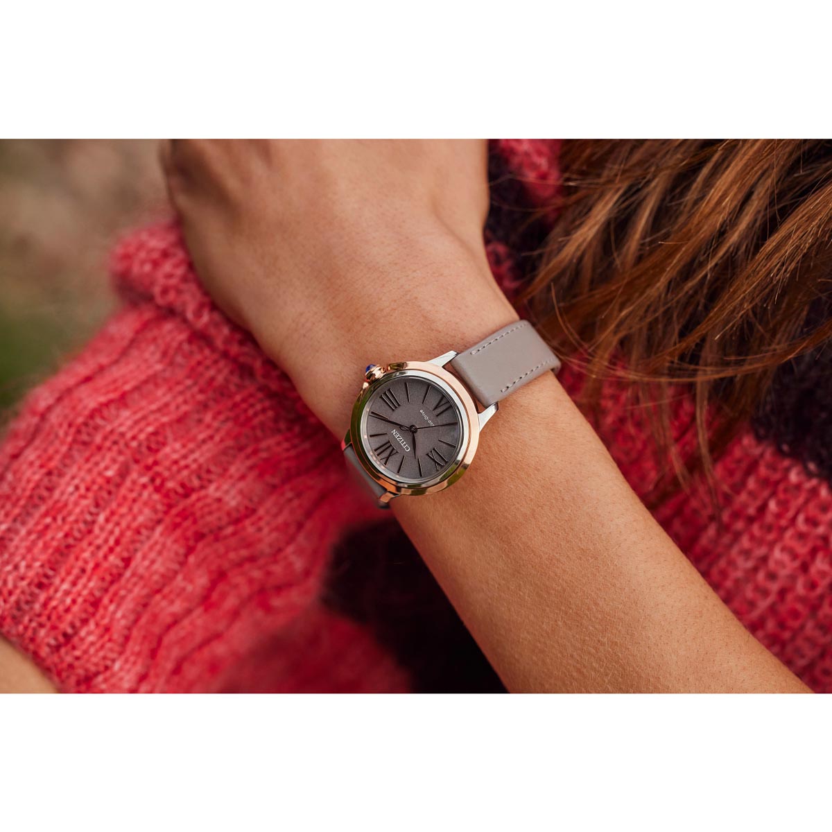Citizen Ceci Womens Watch with Taupe Dial and Taupe Leather Strap (eco-drive movement)