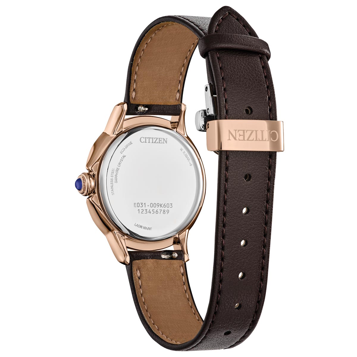 Citizen Ceci Womens Watch with Brown Dial and Brown Leather Strap (eco-drive movement)