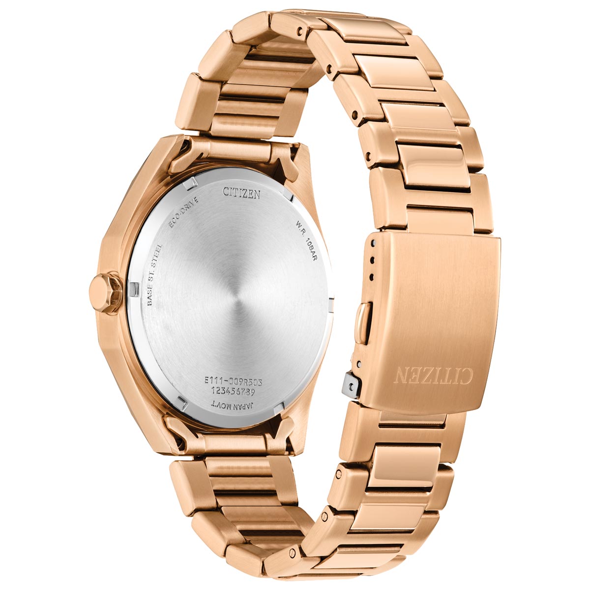 Citizen Weekender Mens Watch with Green Dial and Rose Gold Toned Stainless Steel Bracelet (eco-drive movement)