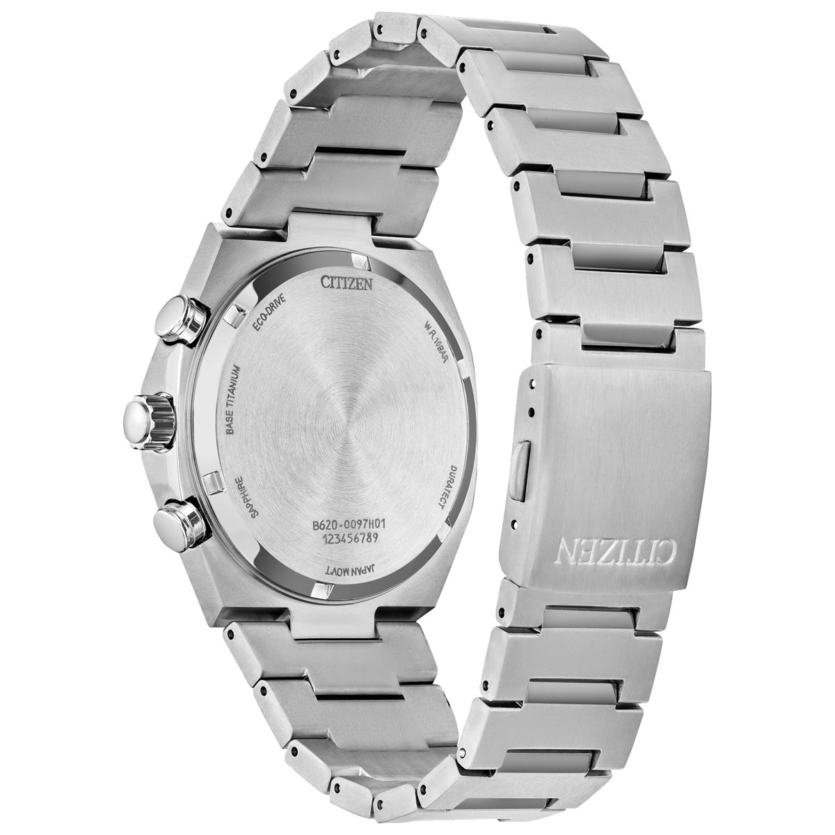 Citizen Zenshin Chrono Mens Watch with Light Blue Dial and Super Titanium™ Bracelet (eco-drive movement)