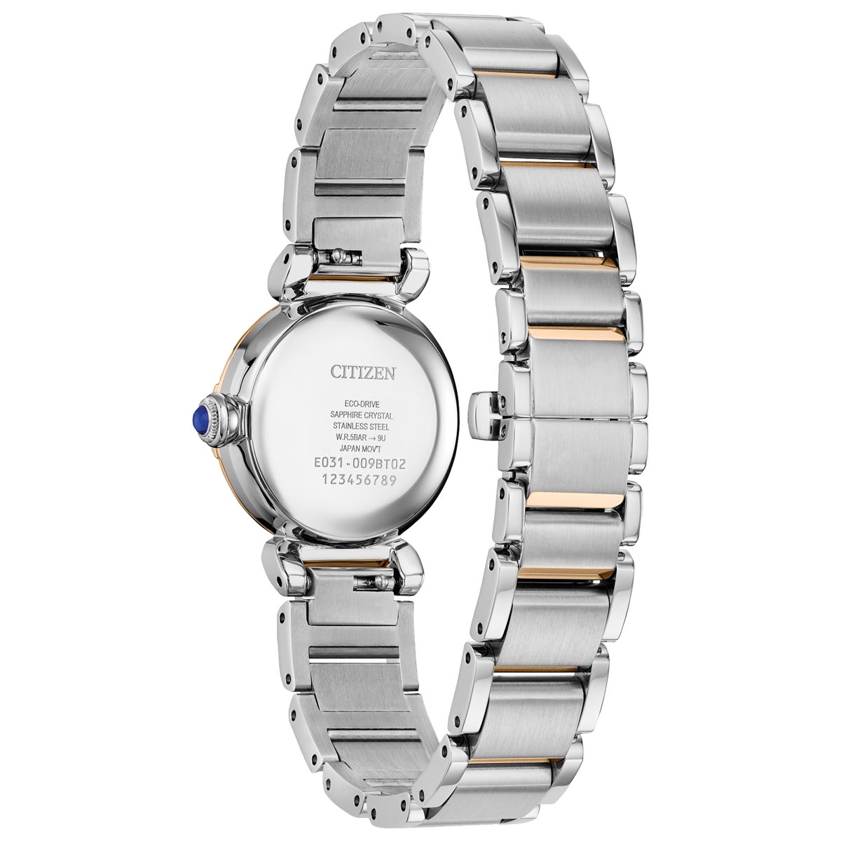 Citizen L Mae Womens Watch with Mother of Pearl Dial and Gold Toned Stainless Steel and Stainless Steel Bracelet (eco-drive movement)