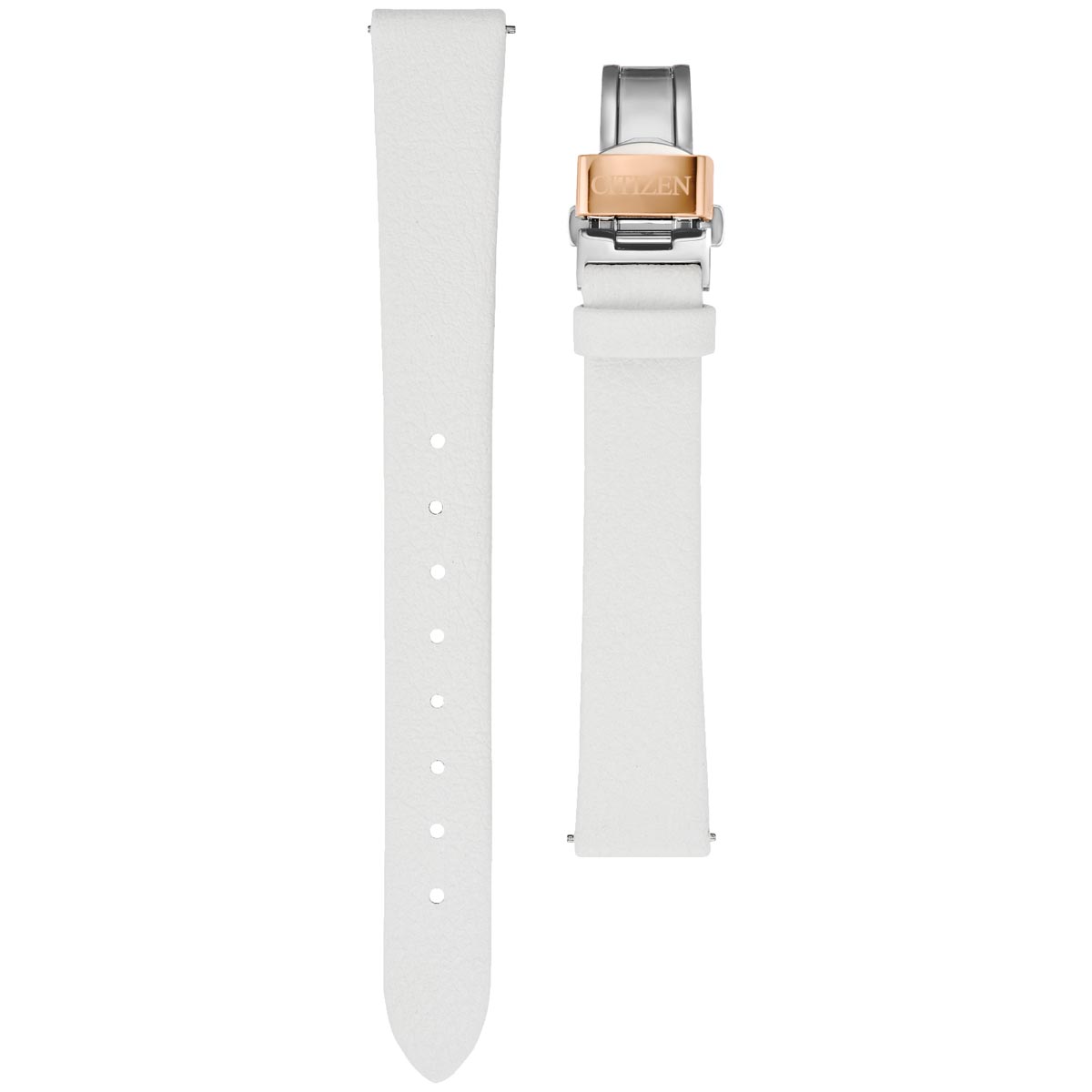 Citizen L Arcly Womens Watch with Mother of Pearl Dial and Rose Gold Toned Stainless Steel Bracelet and White Interchangeable Leather Strap (eco-drive movement)