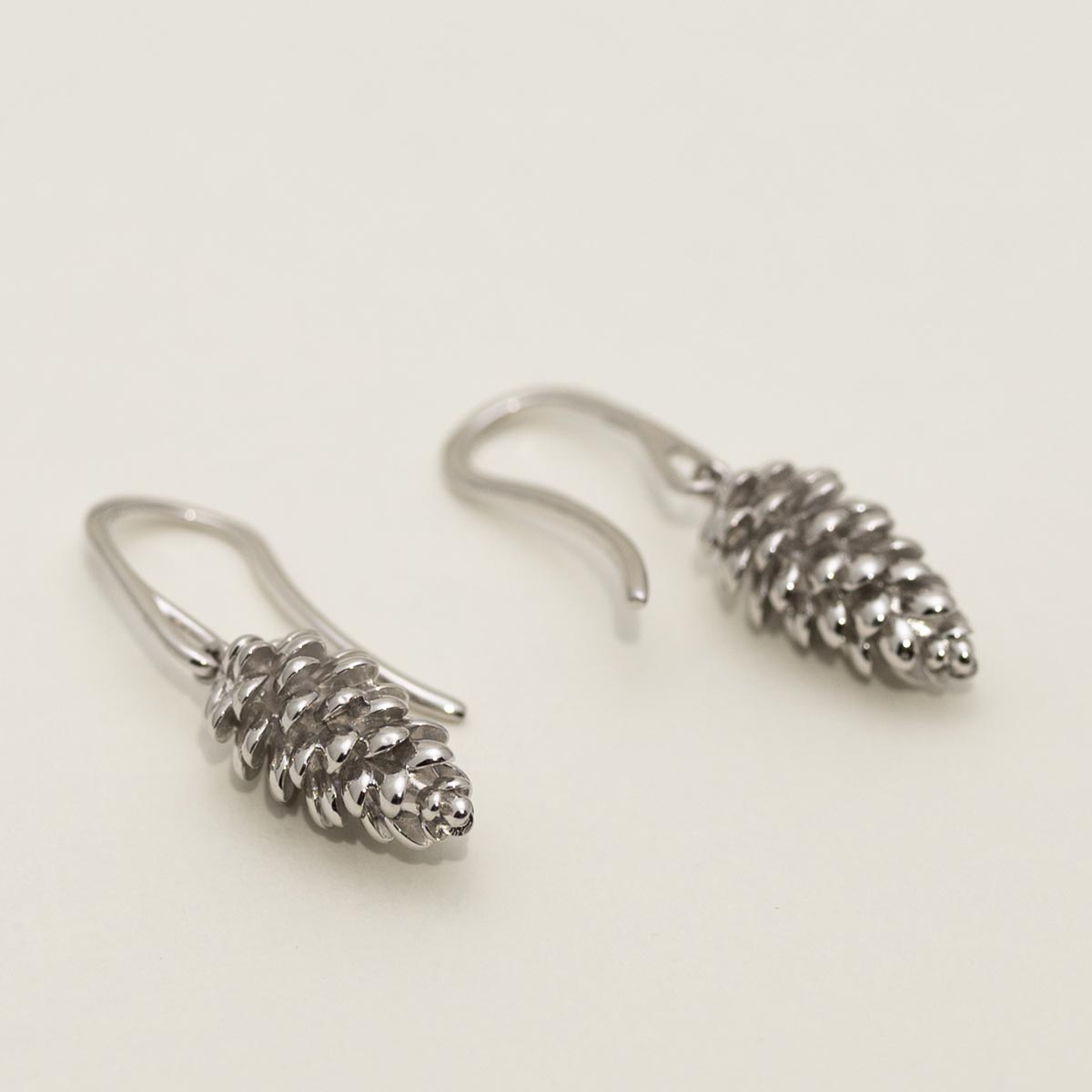 Pinecone Drop Earrings in Sterling Silver