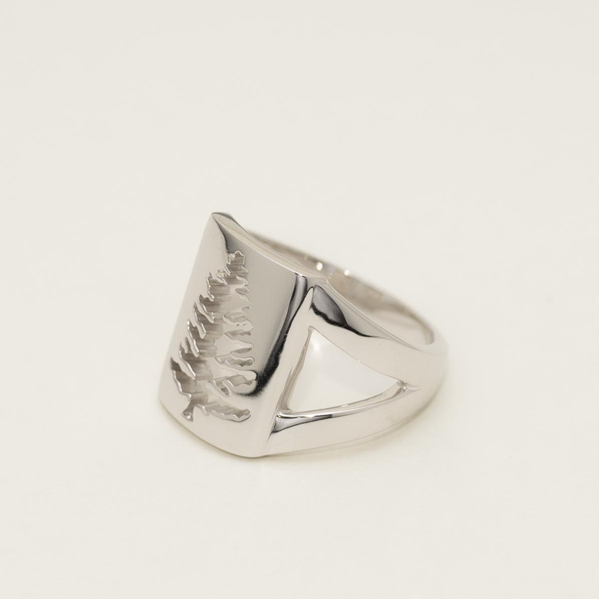 Pine Tree Cutout Ring in Sterling Silver (size 7)