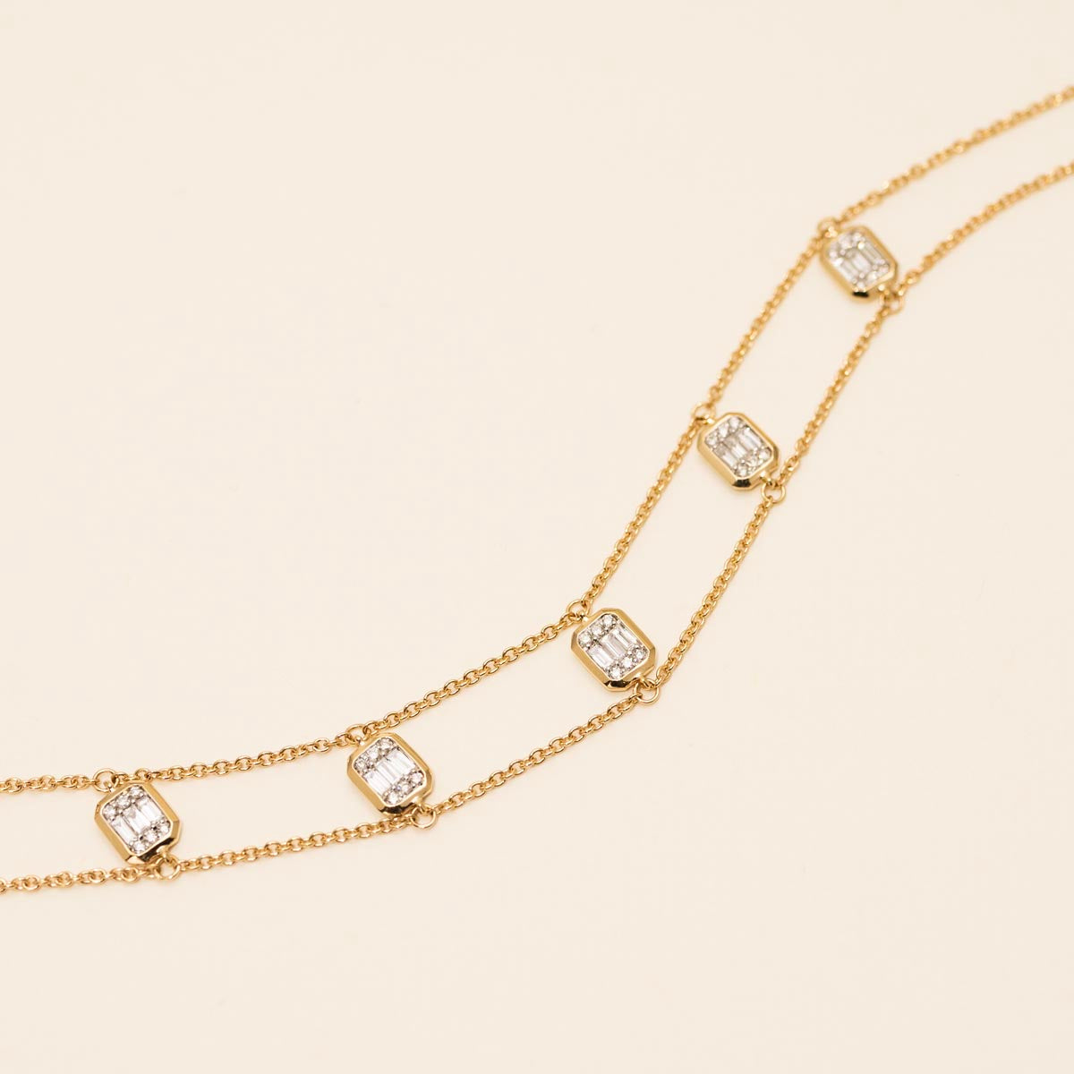 Baguette and Round Diamond Link Bracelet in 14kt Yellow Gold (1/3ct tw)