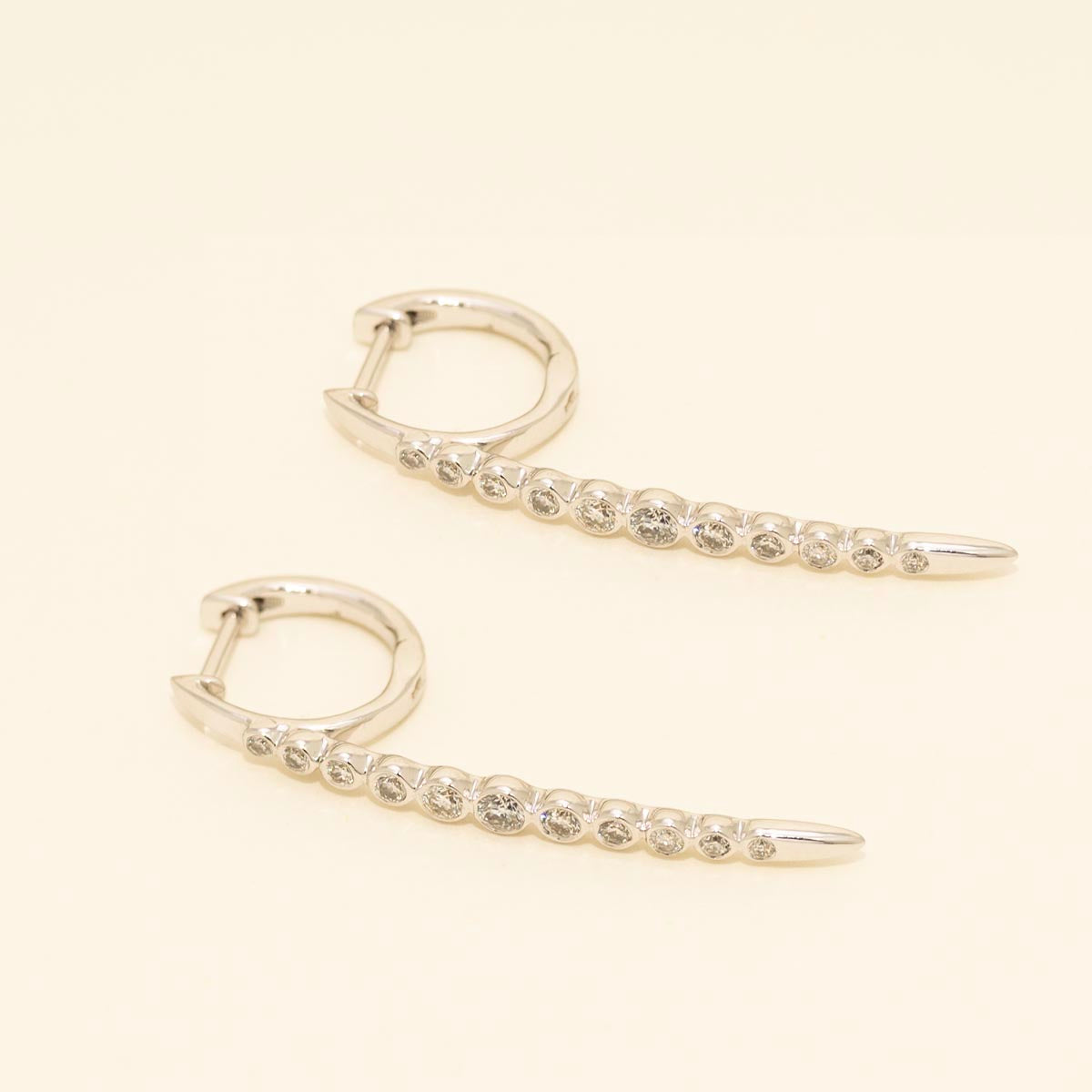 Diamond Long Drop Earrings in 14kt White Gold (1/2ct tw)