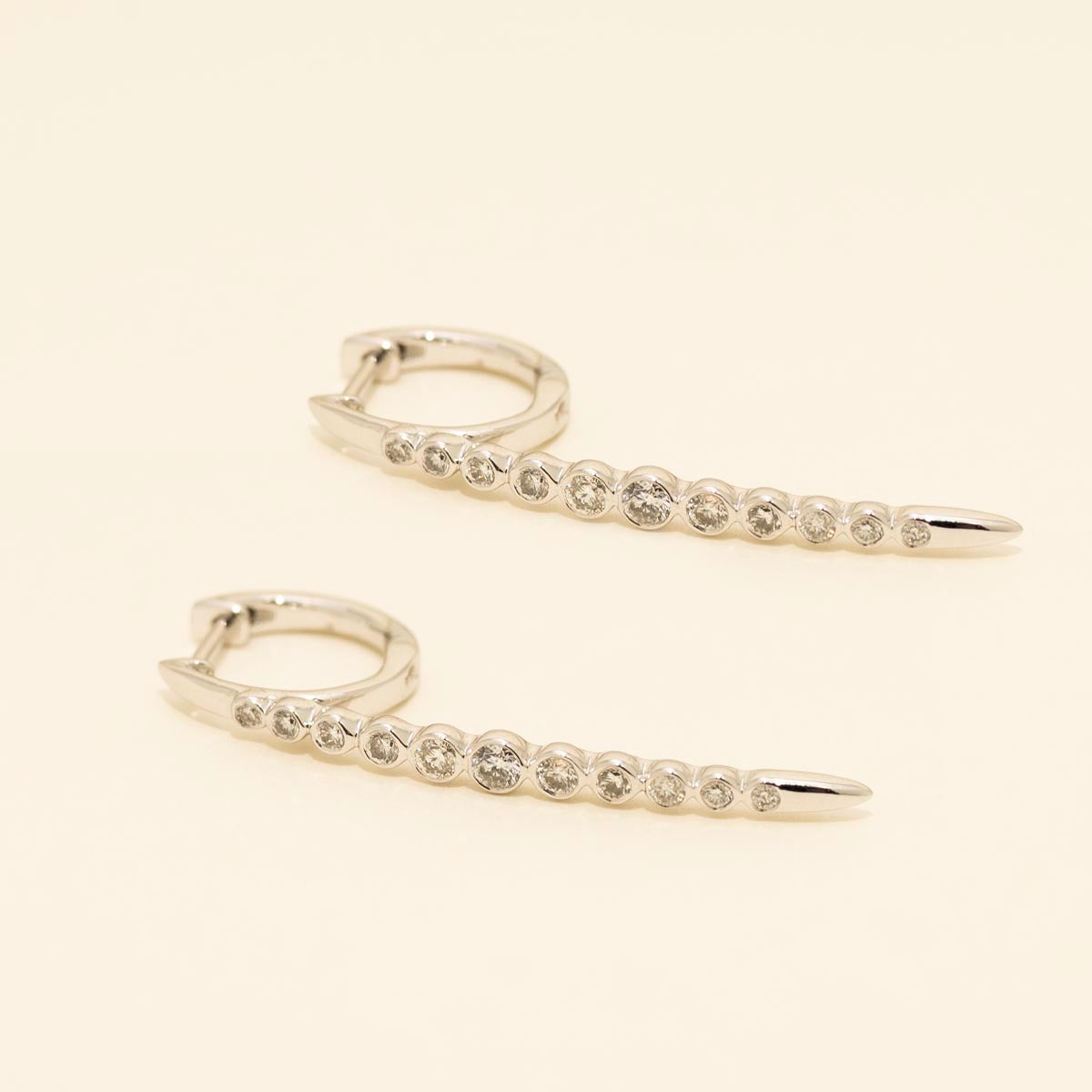 Diamond Long Drop Earrings in 14kt White Gold (1/2ct tw)