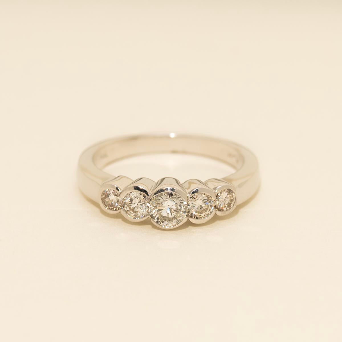 Diamond Half Bezel Fashion Ring in 14kt White Gold (3/4ct tw)