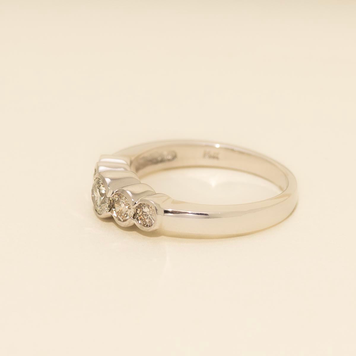 Diamond Half Bezel Fashion Ring in 14kt White Gold (3/4ct tw)