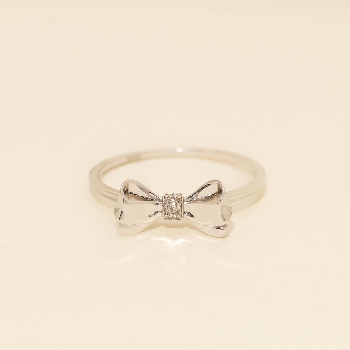 Bow Ring in 14kt White Gold with Diamonds (.04ct tw)