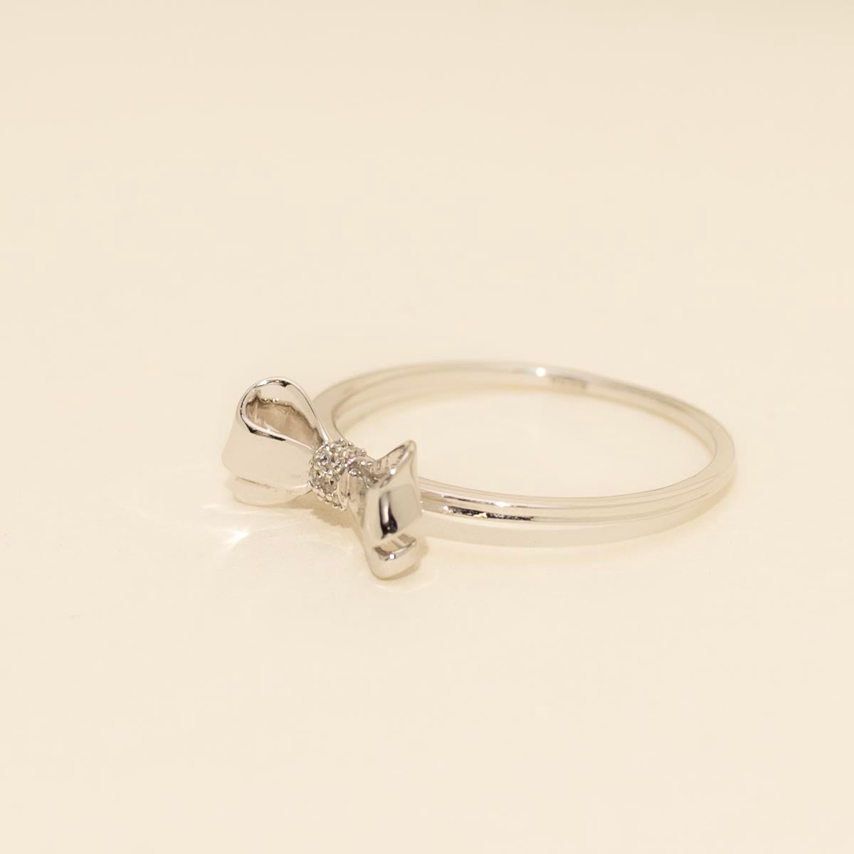 Bow Ring in 14kt White Gold with Diamonds (.04ct tw)