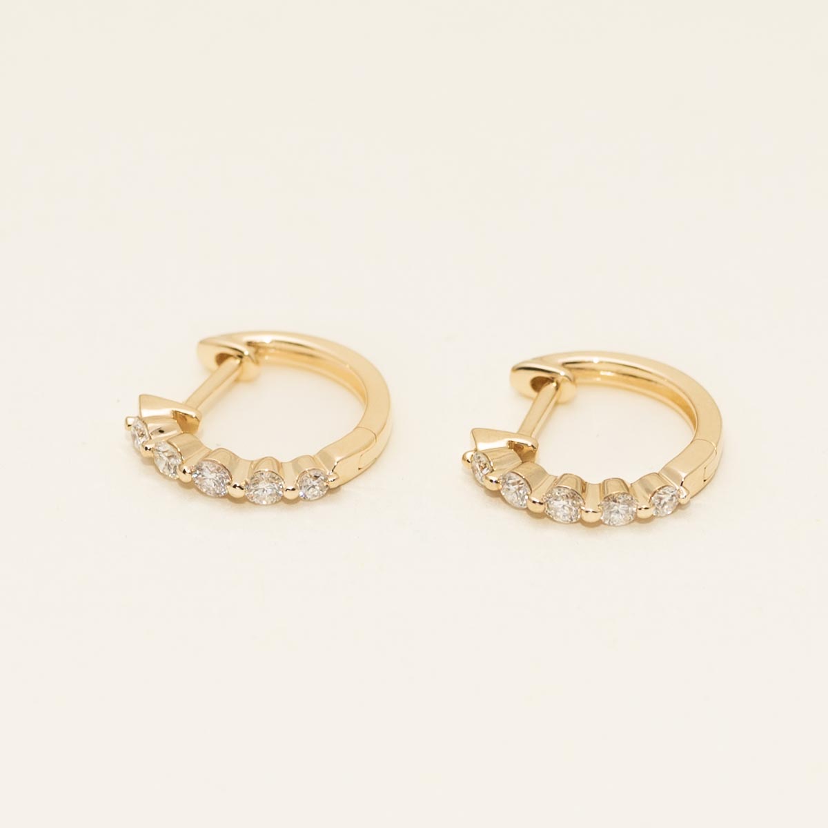 Diamond Hoop Earrings in 14kt Yellow Gold (1/4ct tw)