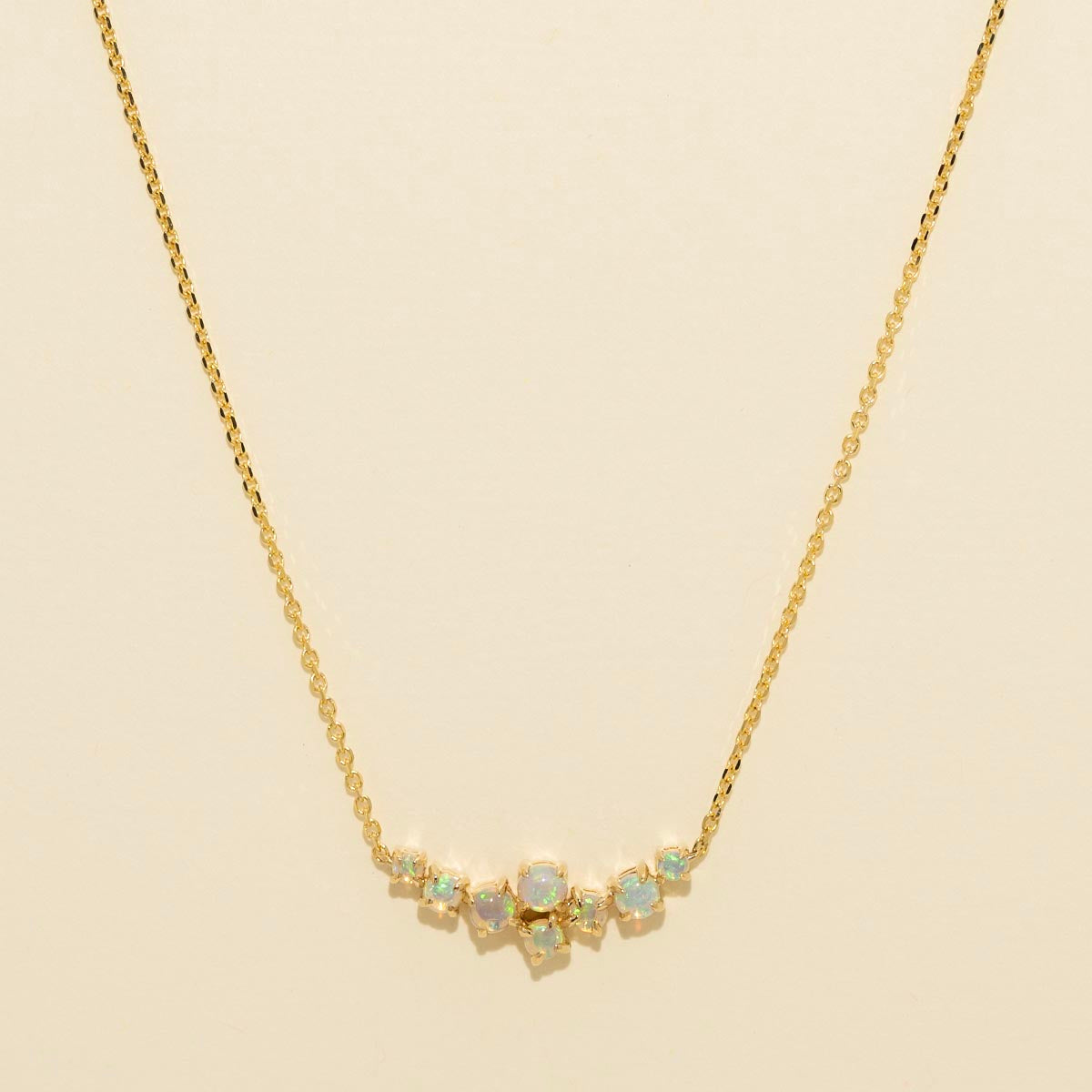 Parlé Australian Opal Station Necklace in 14kt Yellow Gold