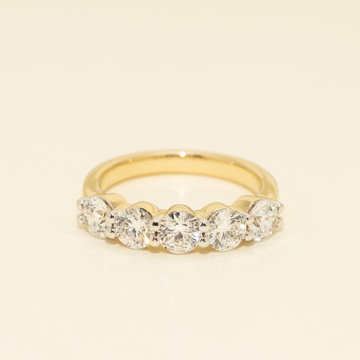 Lab Grown Five Stone Diamond Band in 14kt Yellow Gold (2ct tw)