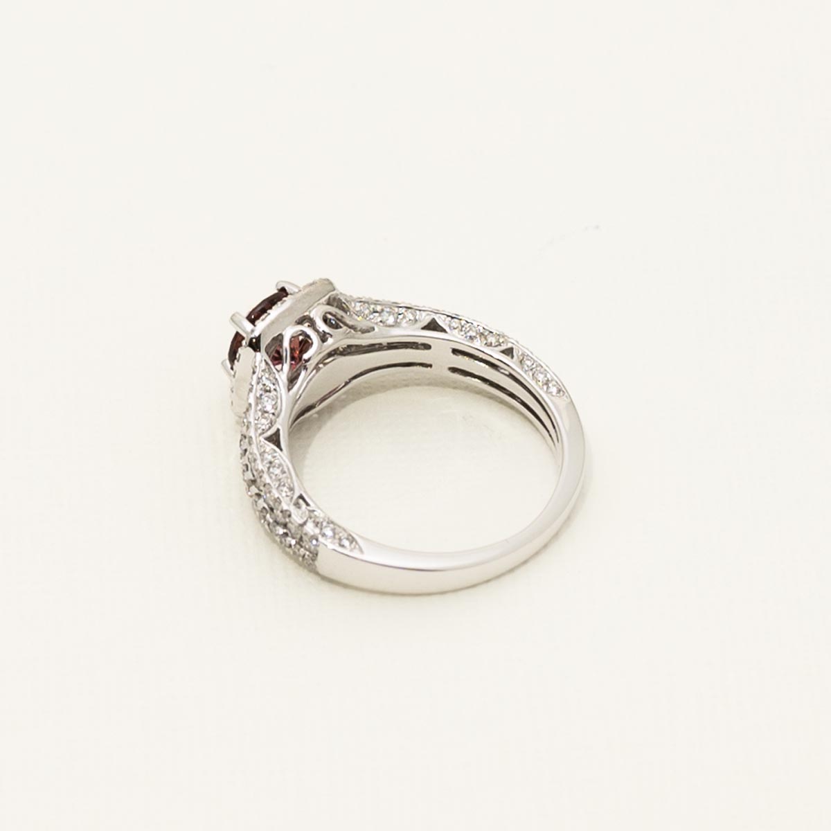 Maine Pink Tourmaline Halo Ring in 14kt White Gold with Diamonds (1ct tw)