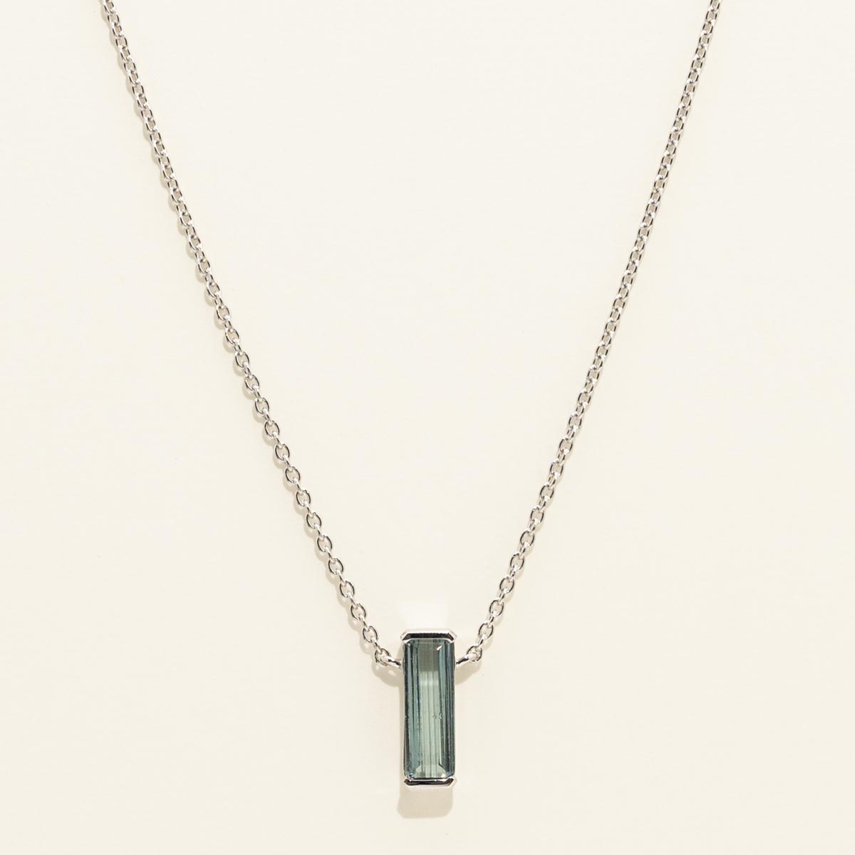 Maine Indicolite Tourmaline Necklace in 14kt White Gold