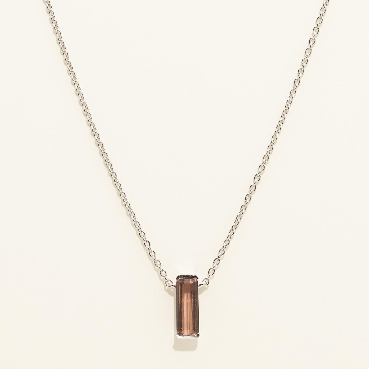 Maine Pink Tourmaline Necklace in 14kt White Gold