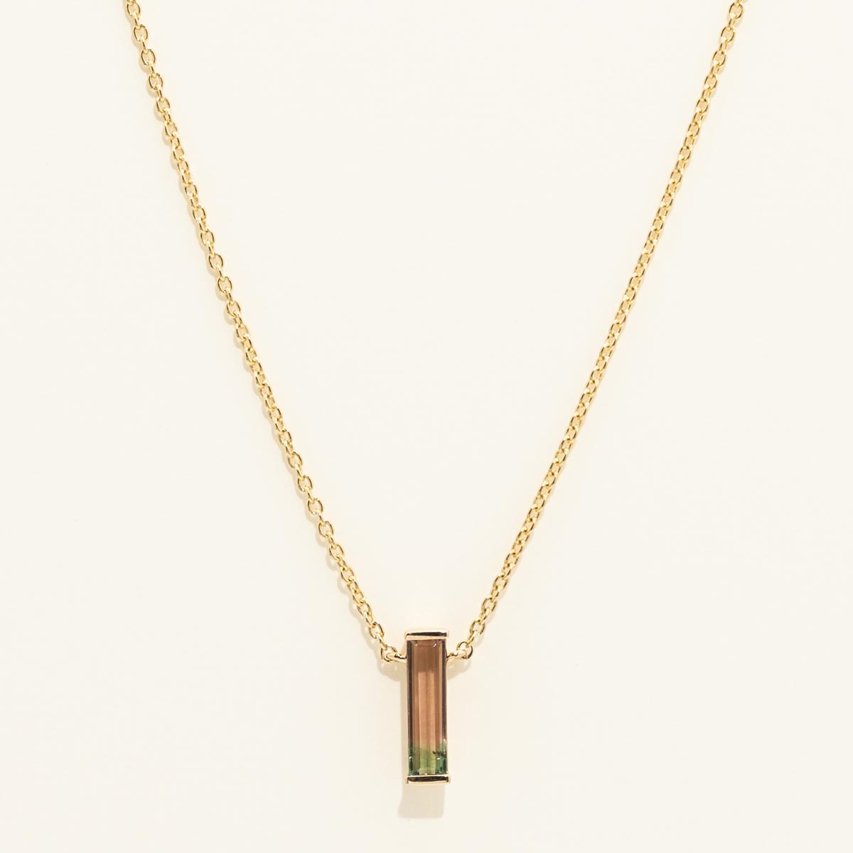 Maine Bicolor Tourmaline Necklace in 14kt Yellow Gold