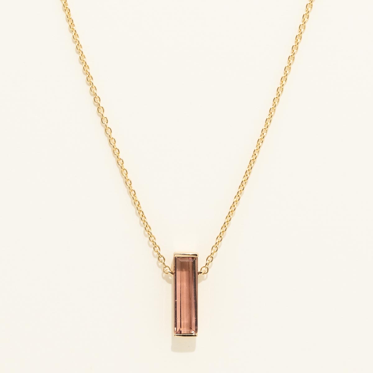 Maine Pink Tourmaline Necklace in 14kt Yellow Gold