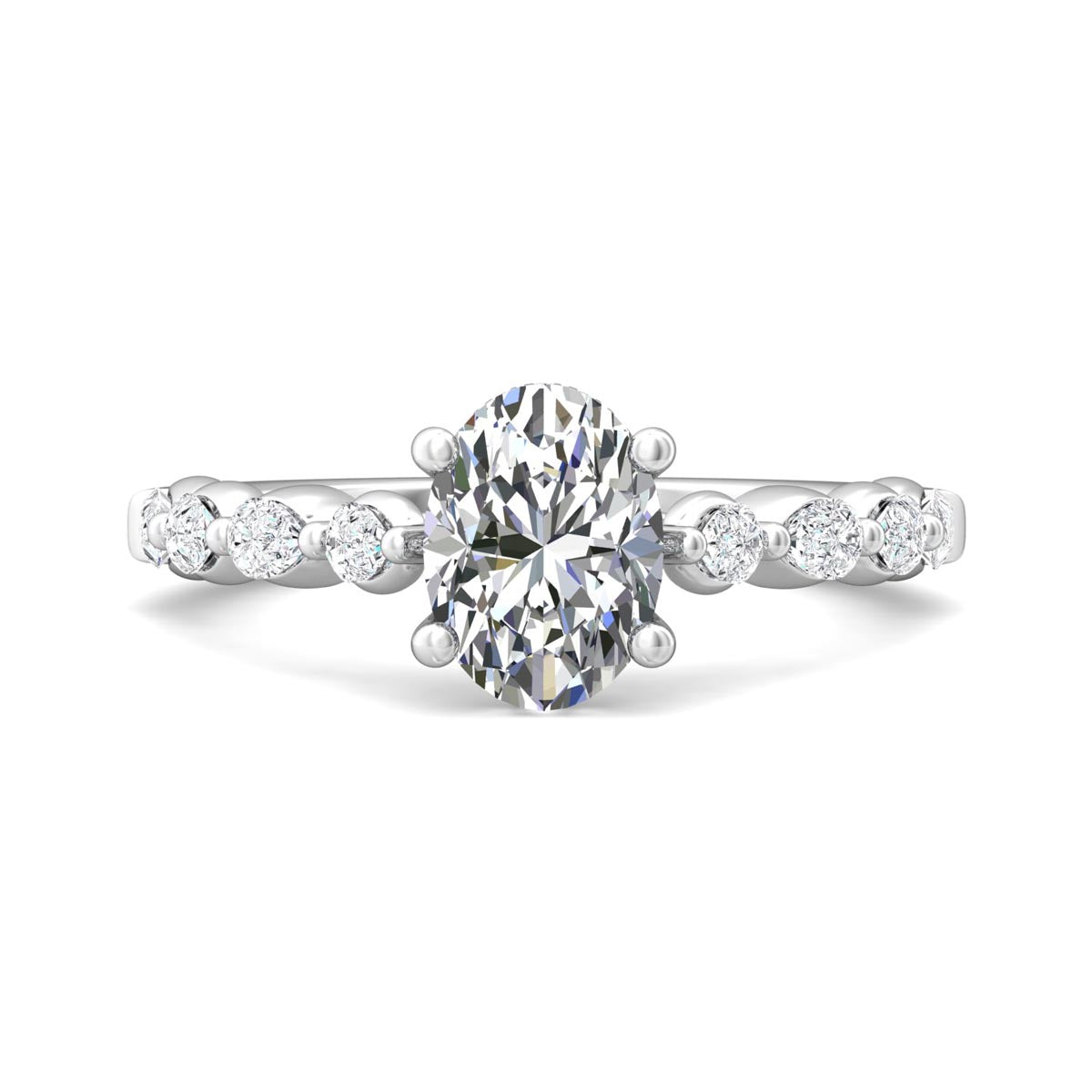 Martin Flyer Oval Engagement Ring Setting in Platinum (1/2ct tw)