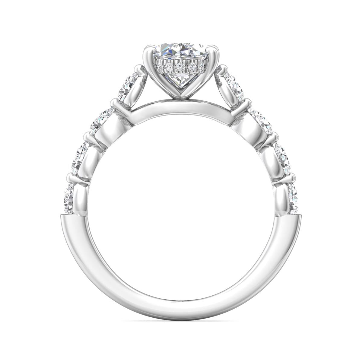 Martin Flyer Oval Engagement Ring Setting in Platinum (1/2ct tw)