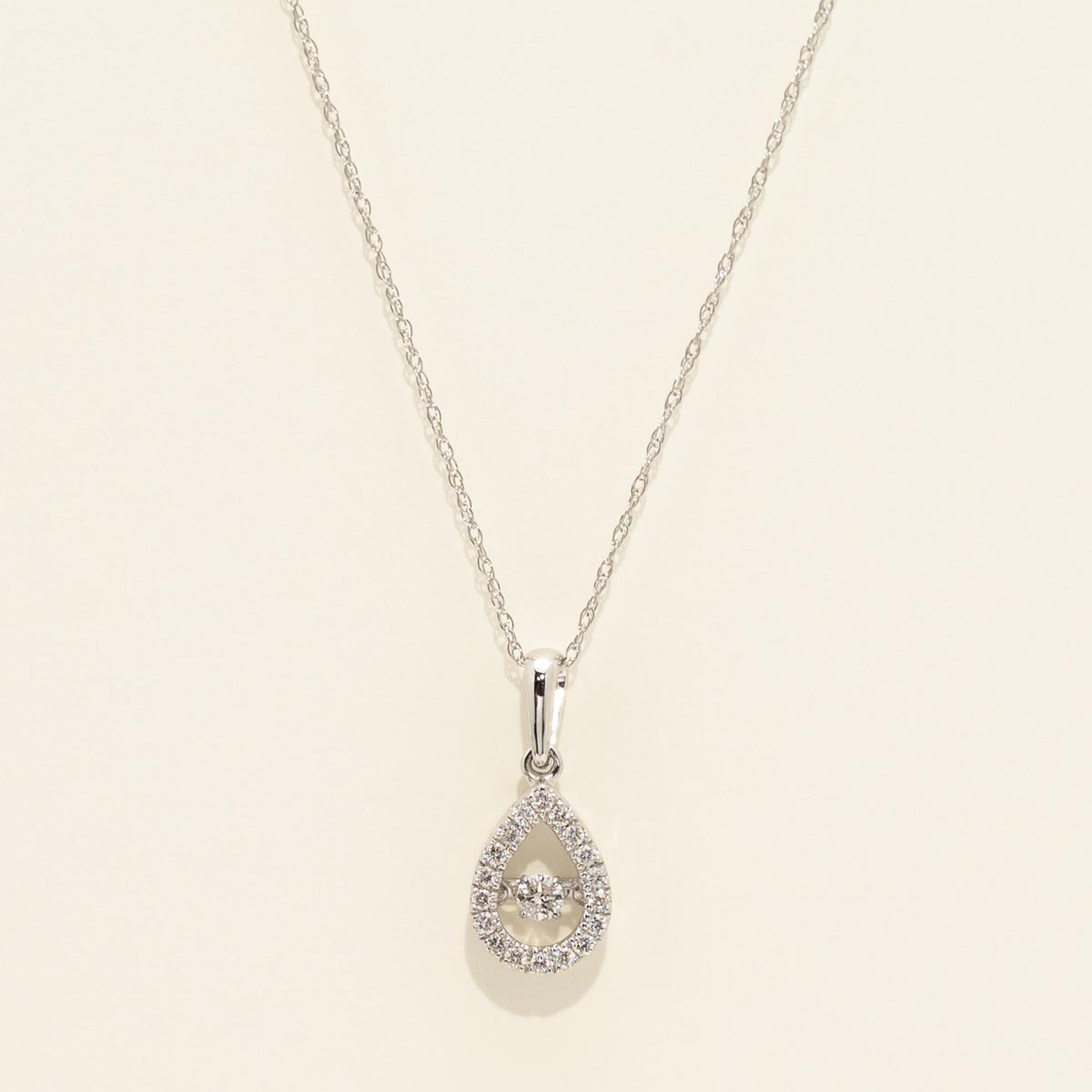 Diamond Pear Shape Rhythm of Love Pendant in 10kt White Gold (1/5ct tw)