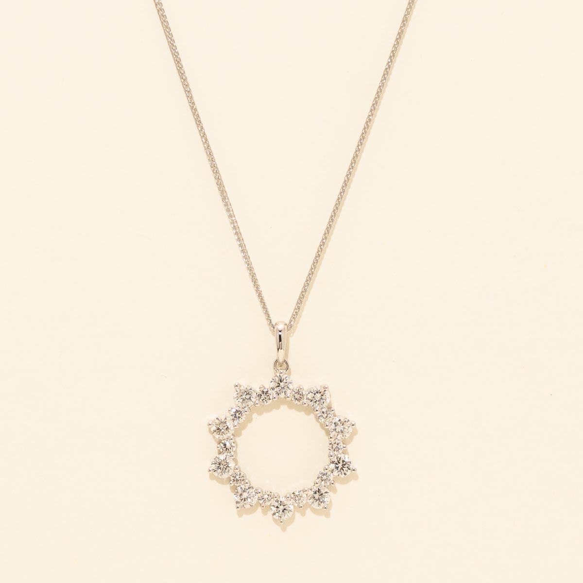 Diamond Circle Necklace in 14kt White Gold (1ct tw)