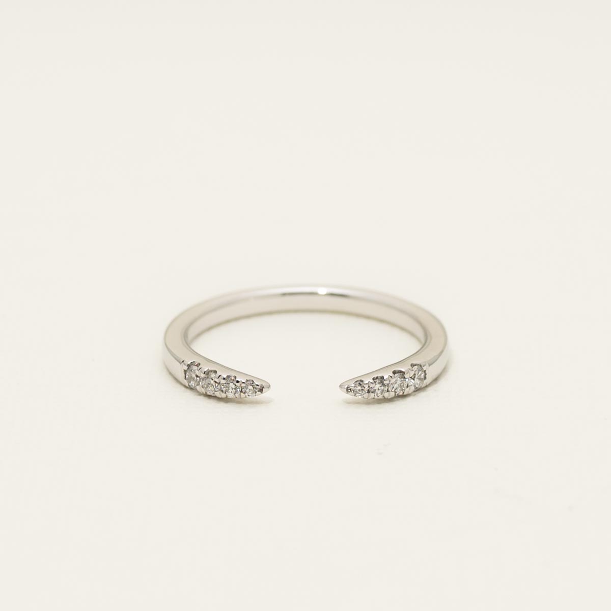 Open Diamond Tipped Stackable  Ring in 14kt White Gold (1/10ct tw)
