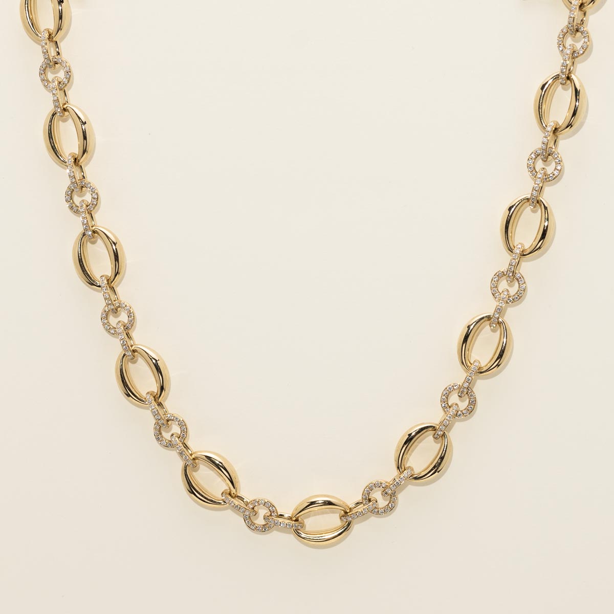 Diamond Open Link Necklace in 14kt Yellow Gold (2 1/2ct tw)
